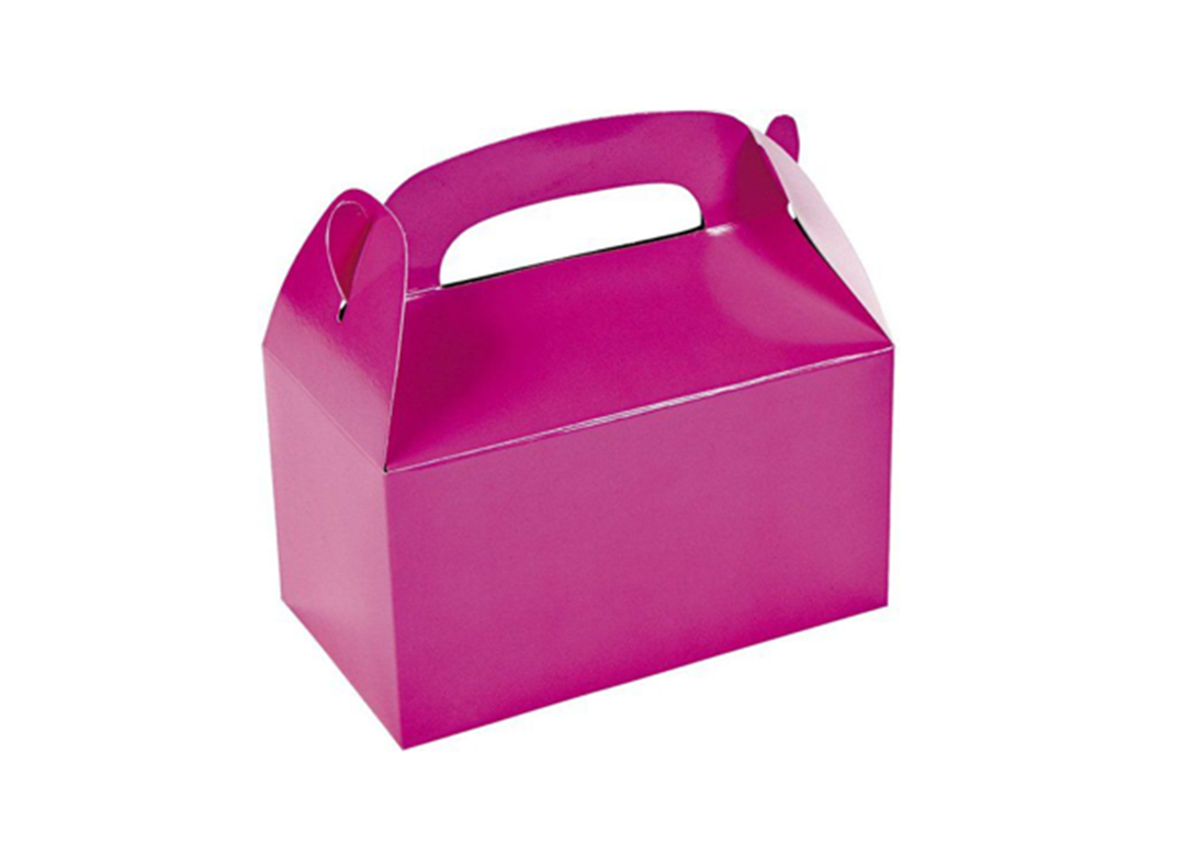 Small Bright Pink Gable Gift Boxes, 8ct