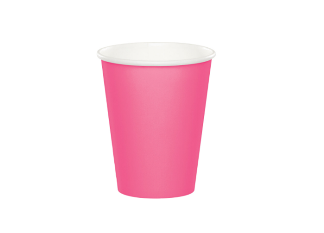 Bright Pink Paper Cups, 9oz, 20ct