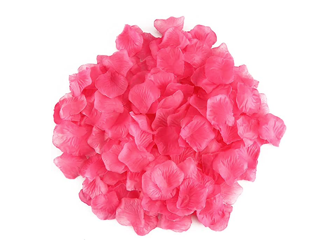 Bright Pink Fabric Rose Petals , 300 ct