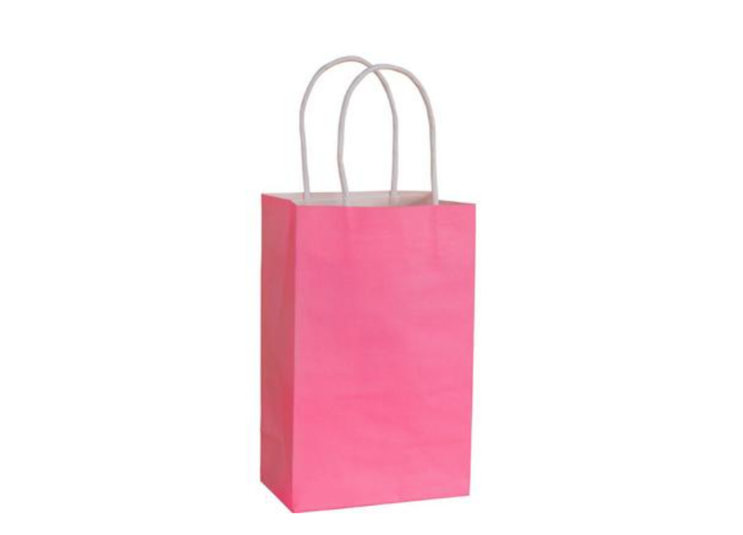 Bright Pink Small Paper Bag, 1ct