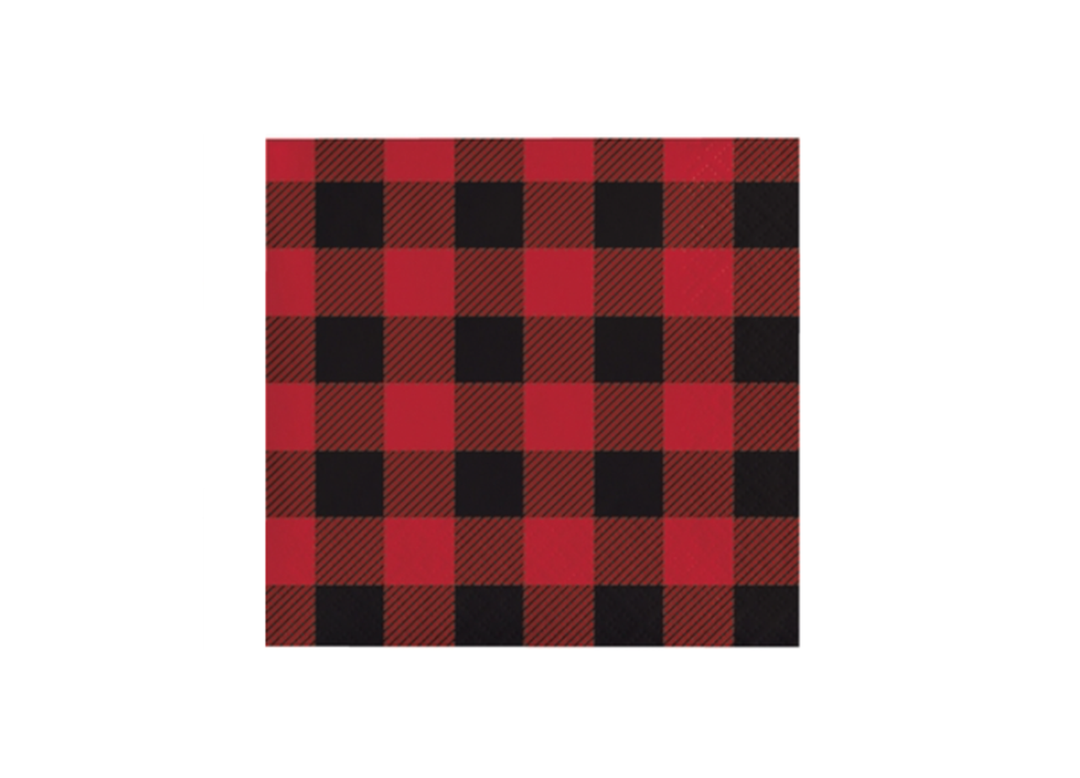 Plaid Buffalo Beverage Napkins, 16ct