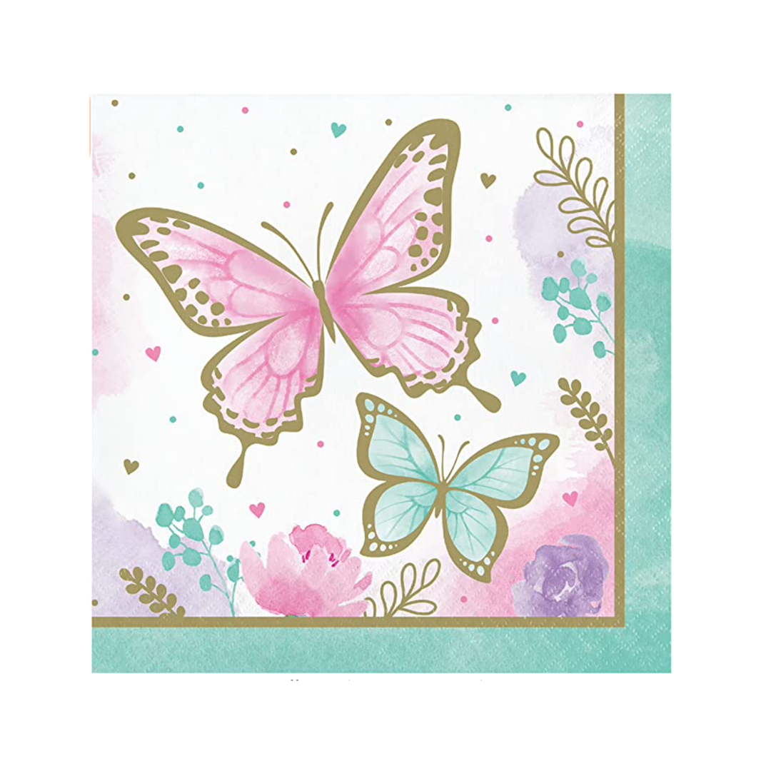 Butterfly Blush Birthday Lunch Napkins
