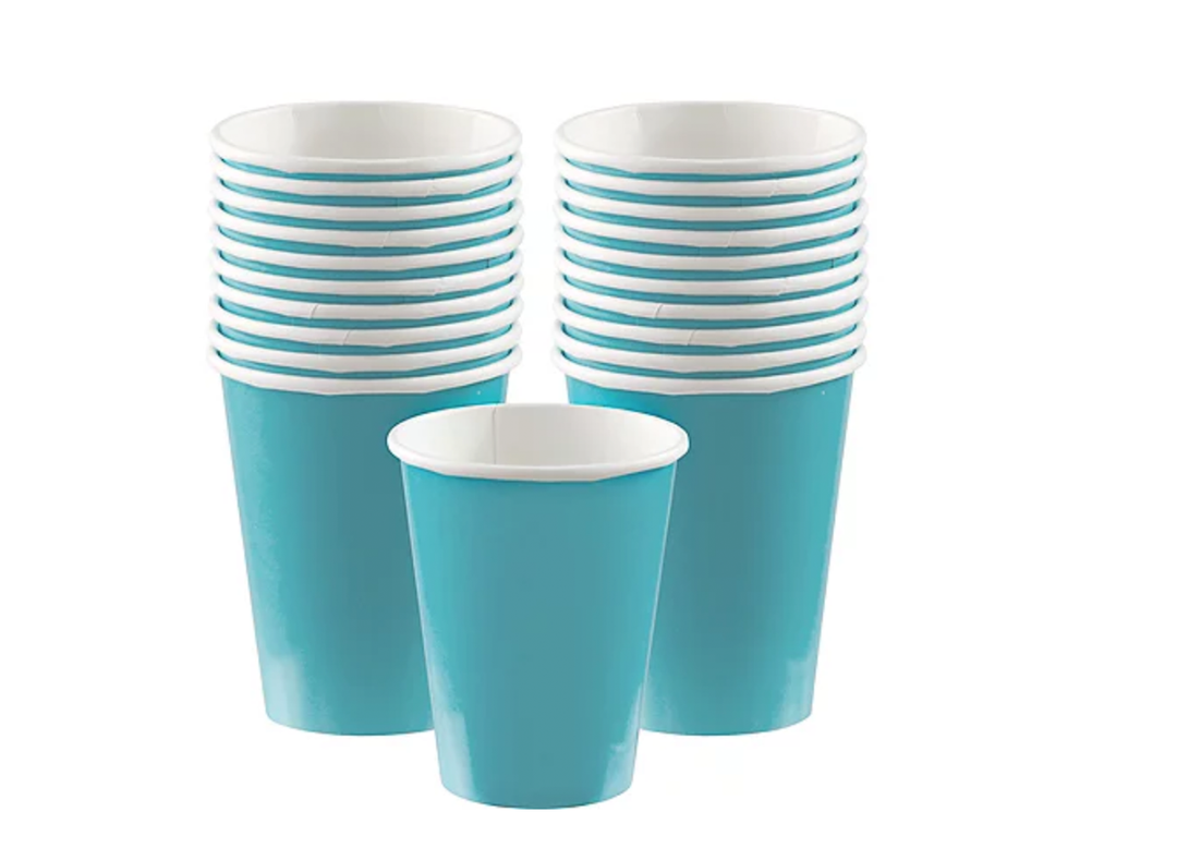 9oz Turquoise Paper Hot Coffee Cups, 20ct