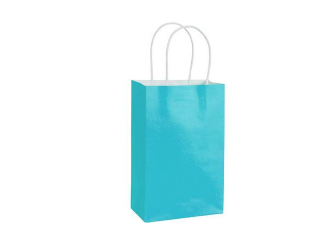 Turquoise Small Blue Paper Bag, 1ct
