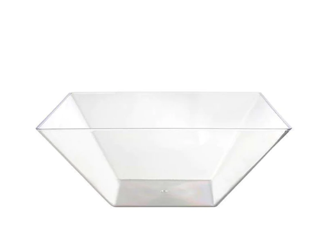 Clear Square Plastic Serving Bowls, 1ct