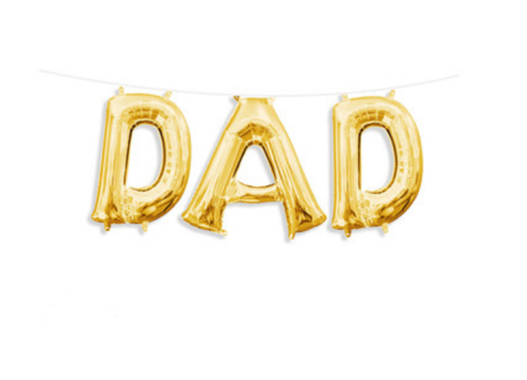 Gold "DAD" Air Filled Balloons with Ribbon
