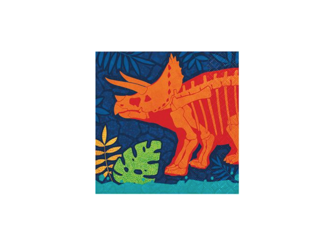Dinosaur Blue Beverage Napkins, 6.5in, 16ct