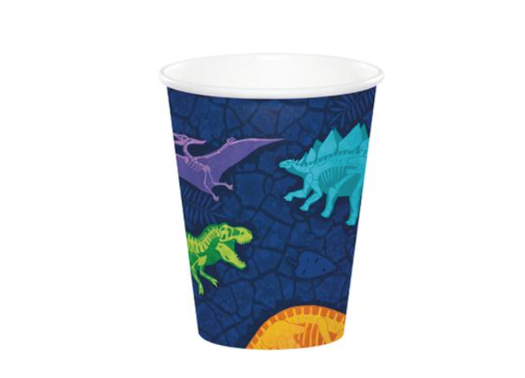 Dinosaur Blue Paper Cups, 9oz, 8ct