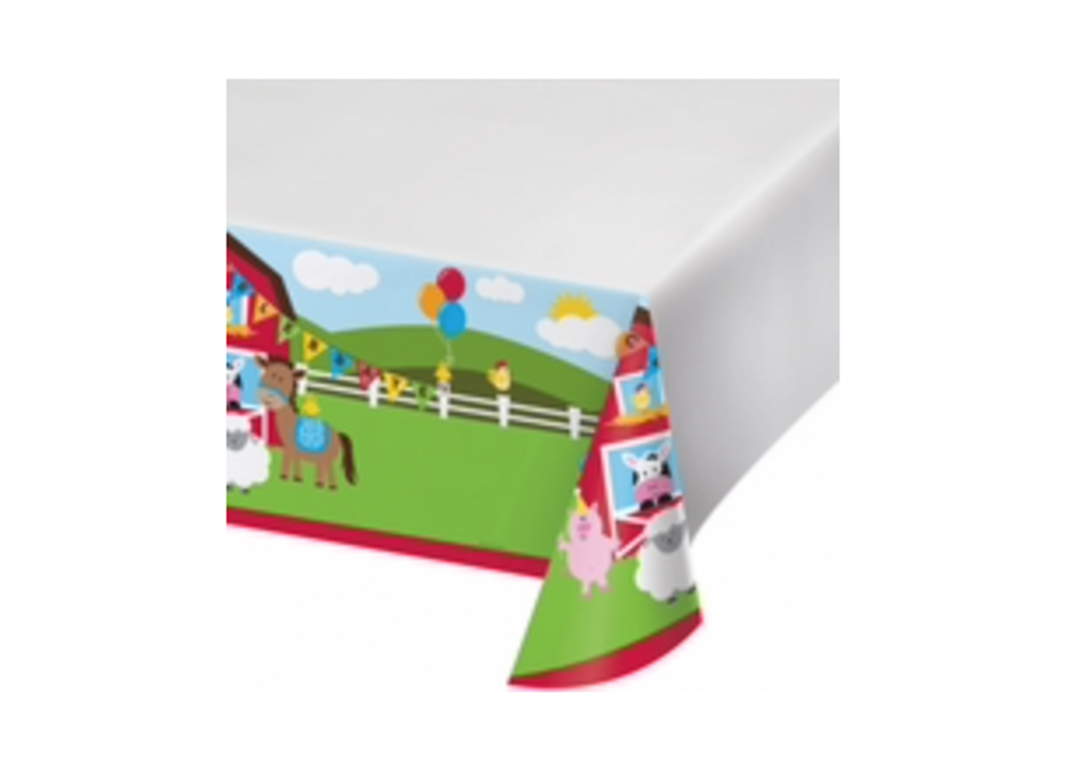 Festive Farm Plastic Rectangle Table Cover, 1ct