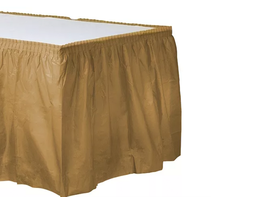 Gold Plastic Table Skirt
