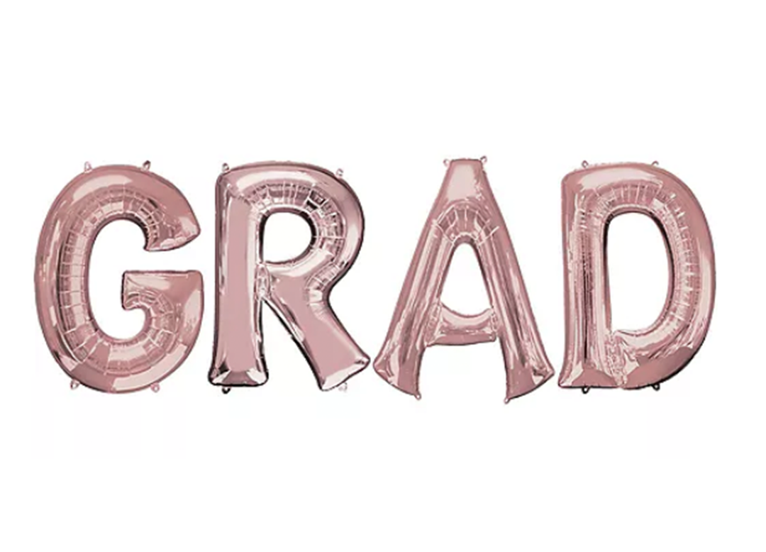36 Inch Rose Gold "GRAD" Letter Balloons