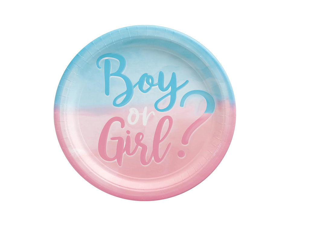 Gender Revel Paper Dessert Plates, 7n, 8ct