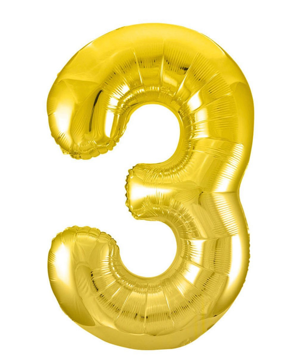 Gold Number 3 Balloon