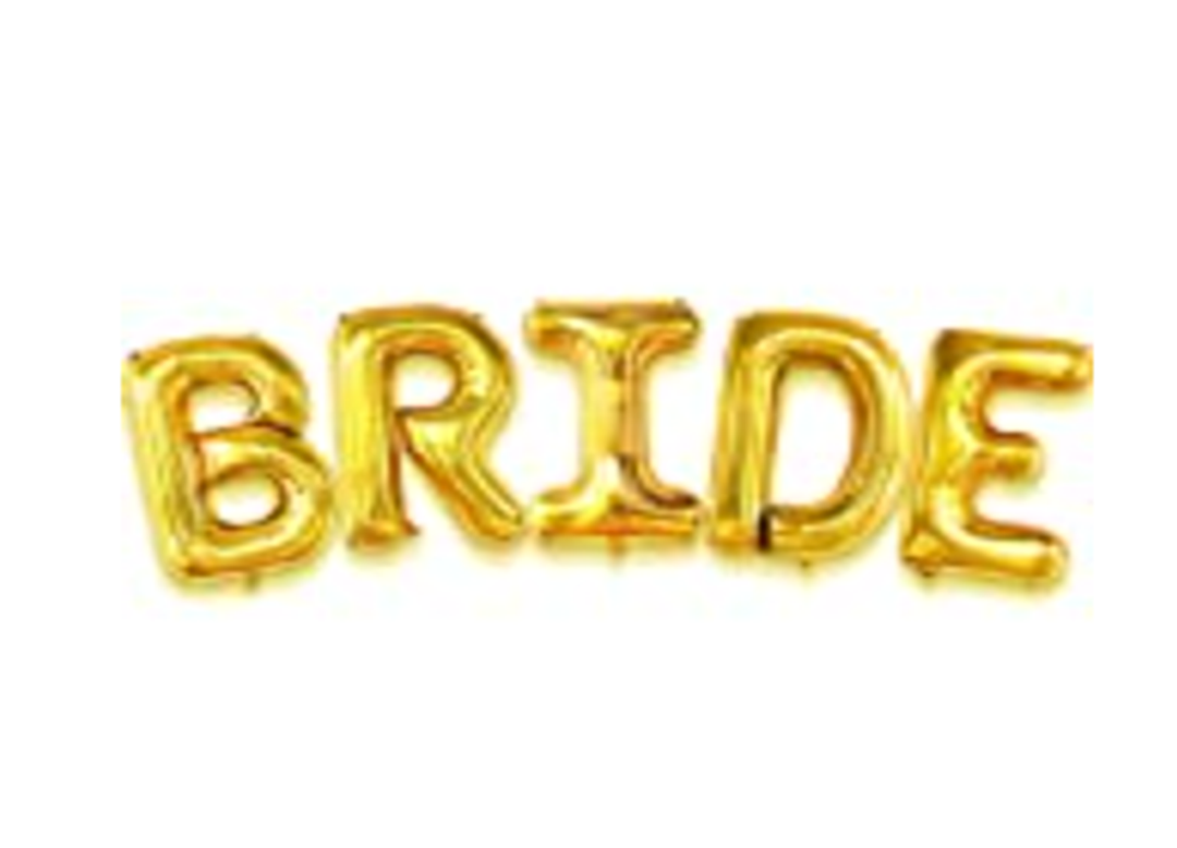Gold "BRIDE" Mini Air Filled Balloon, Balloons for Shower Bachelorette Party Decorations