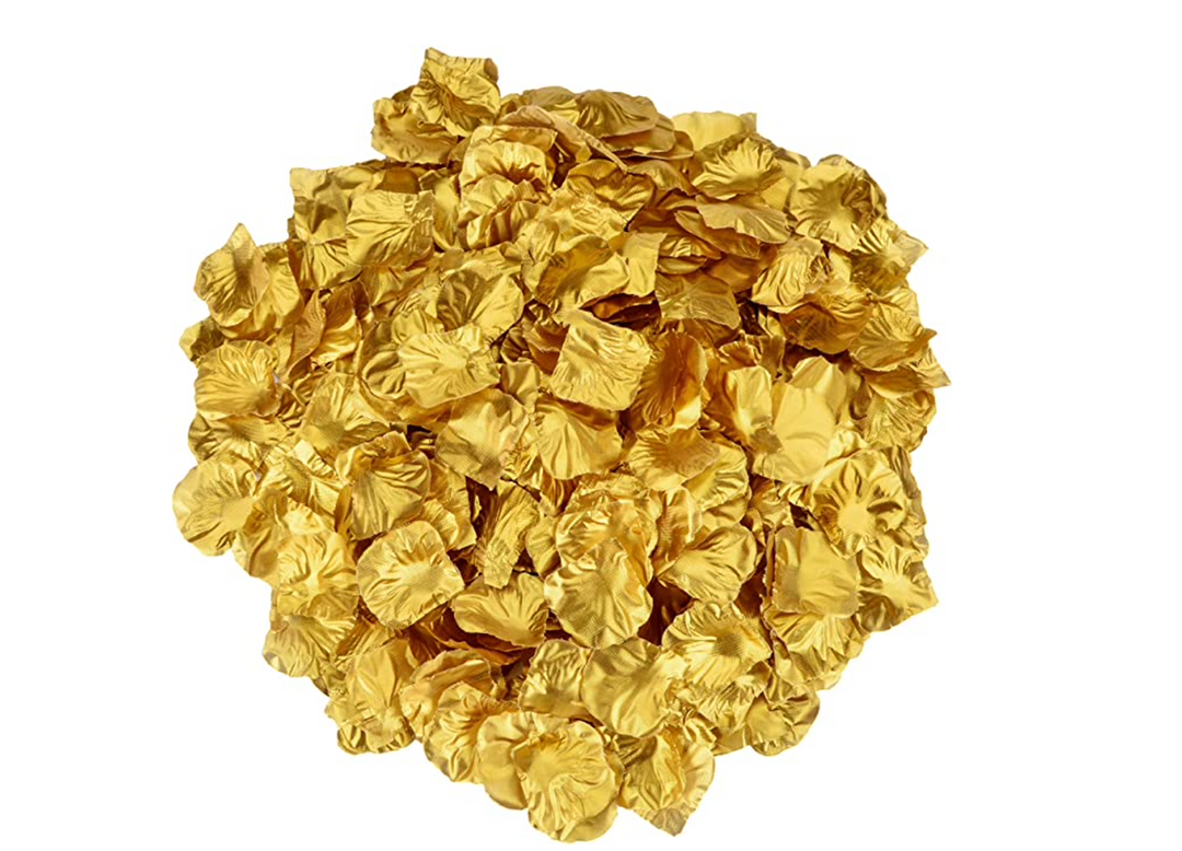 Gold Fabric Rose Petals , 300 ct