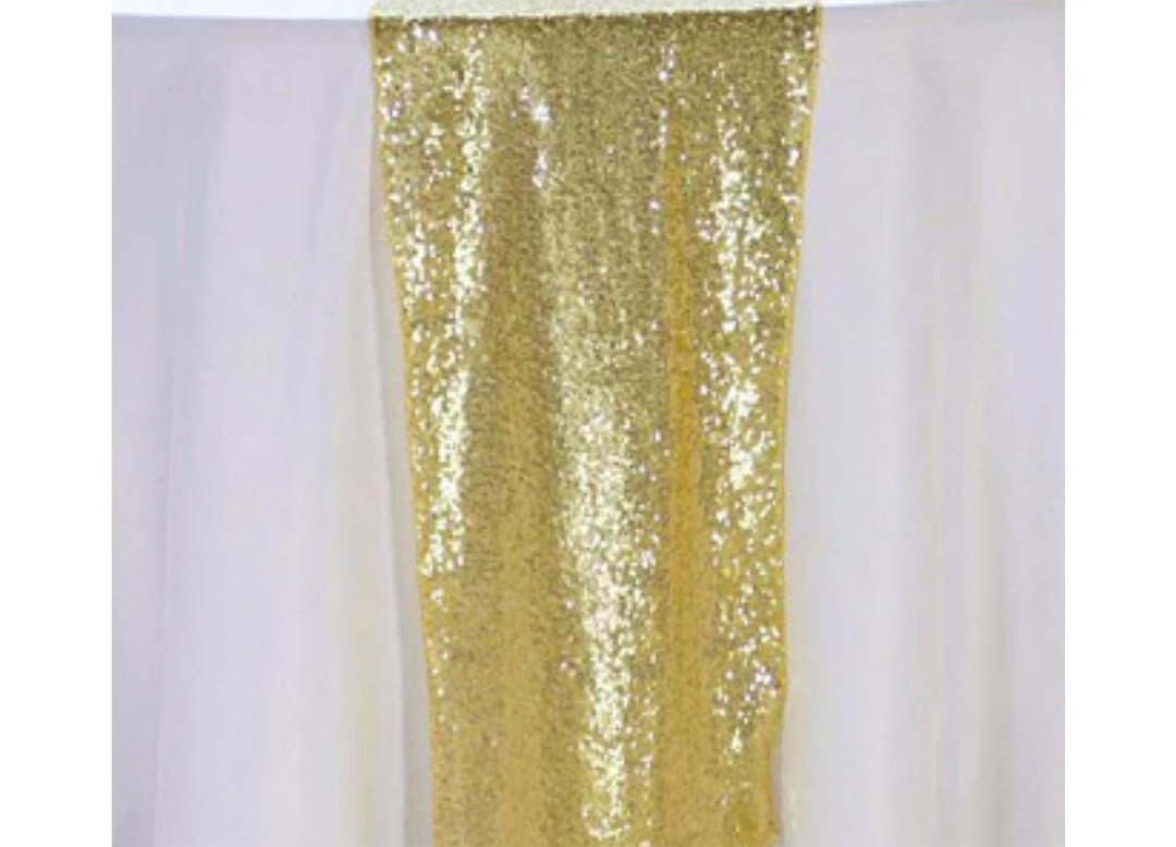 Gold Sequins Table Runner, 1ct