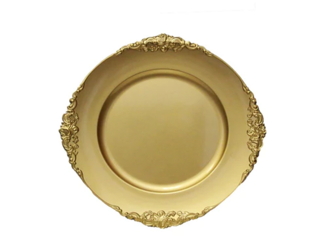 Gold Inspired Vintage Round Charger Plate Charger Plate 1ct