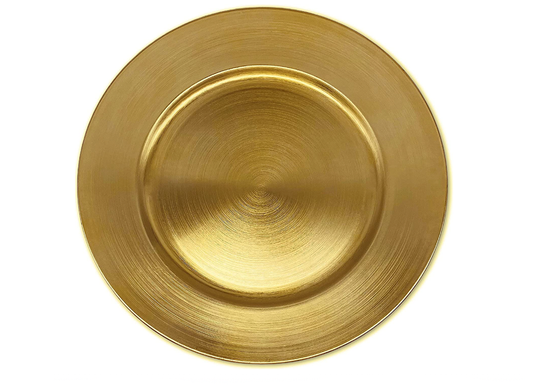 Gold Solid Charger Plate 1ct