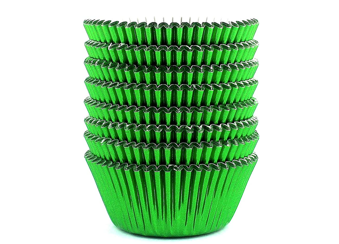 Metallic Green Baking Cups