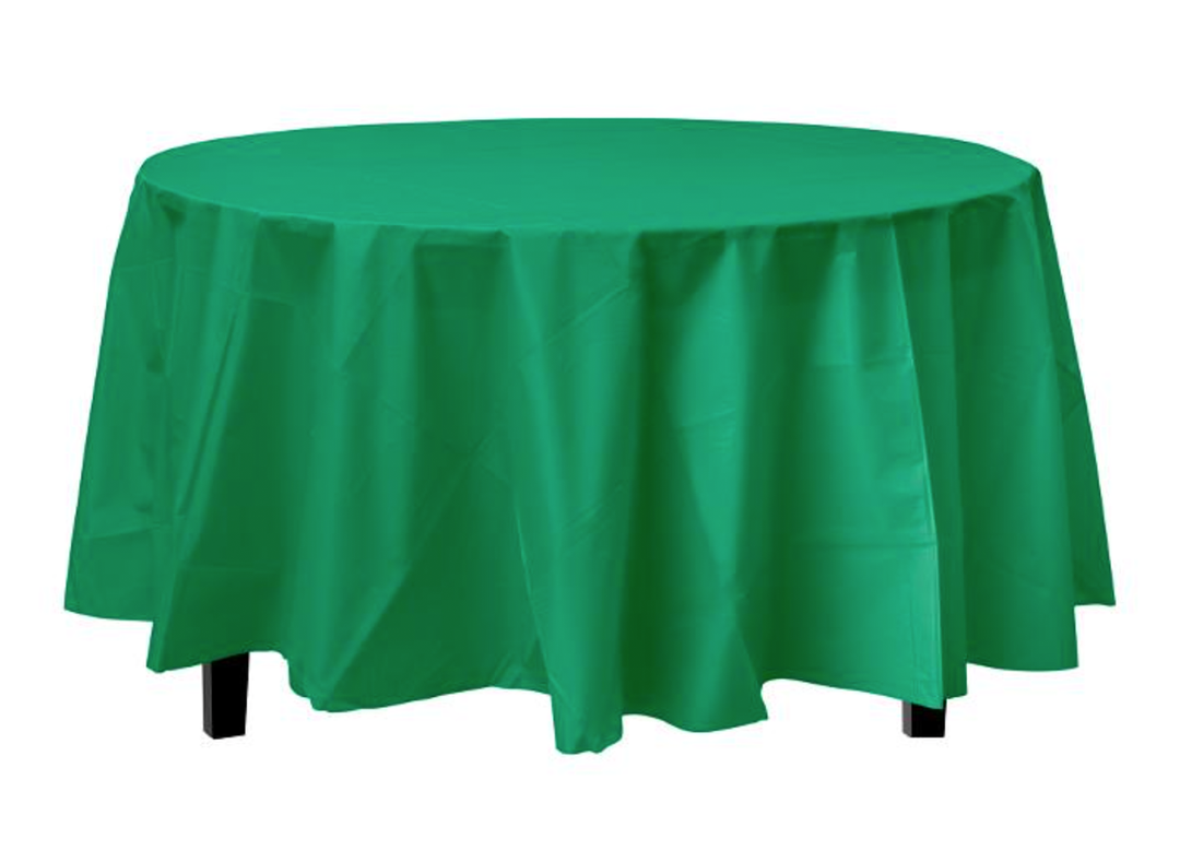 Green Plastic Round Table Cover