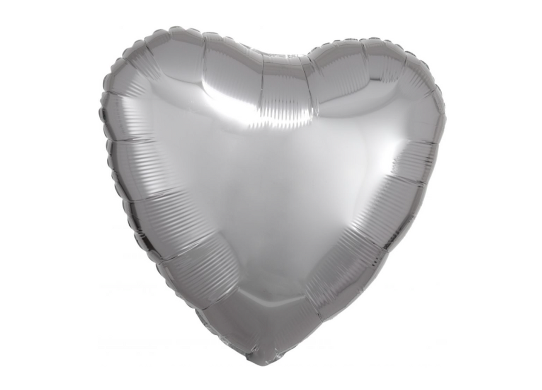 Silver Heart Balloon