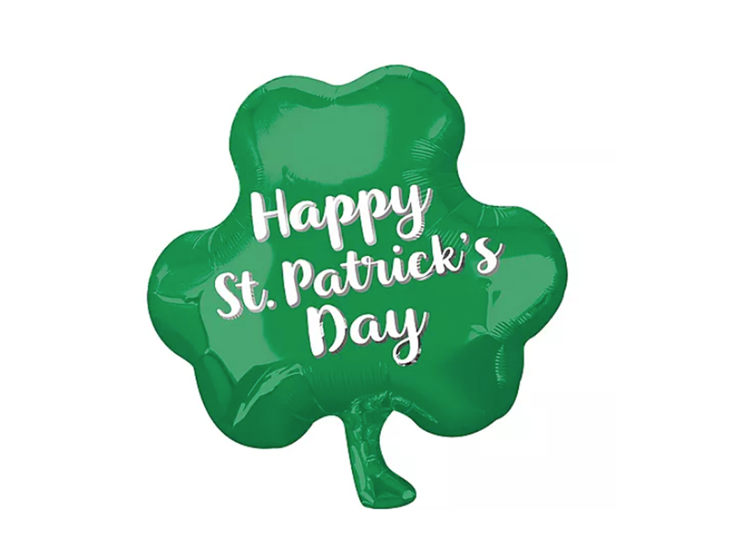 17" Green Metallic "Happy St. Patrick's Day Foil Balloon (1)c-Flat