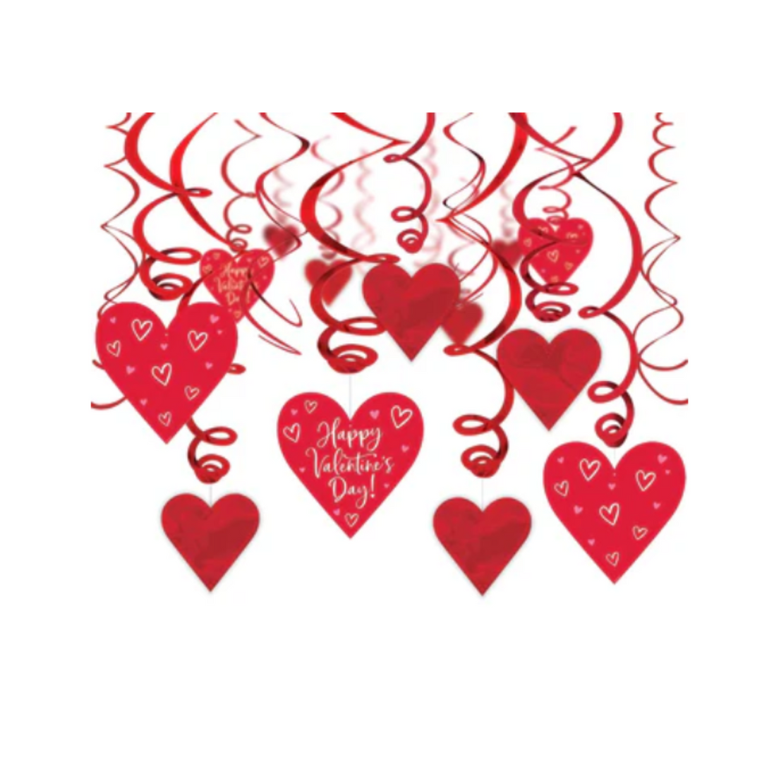Happy Valentines Swirls Value Pack Decoration 14pcs V1