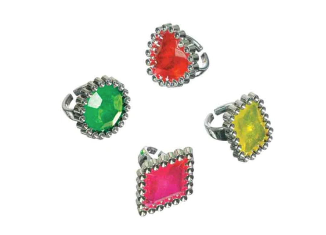 Plastic Gemstone Rings Party Favors