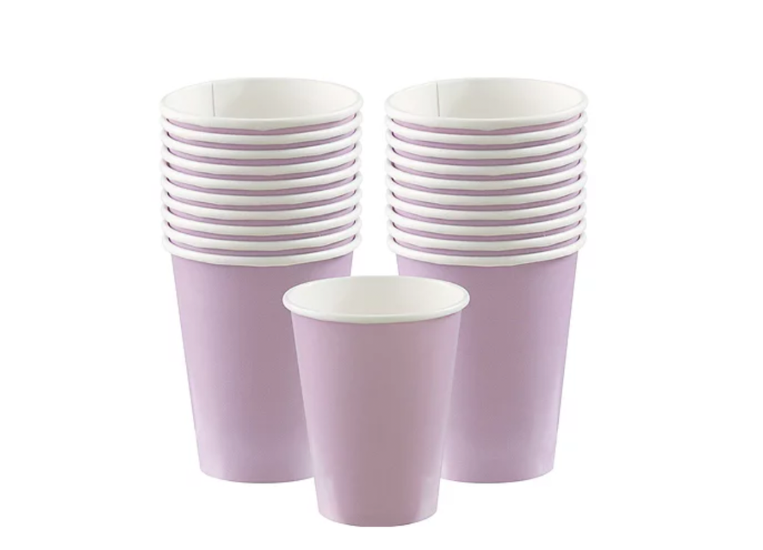Lavender Paper Hot Coffee Cups, 20ct