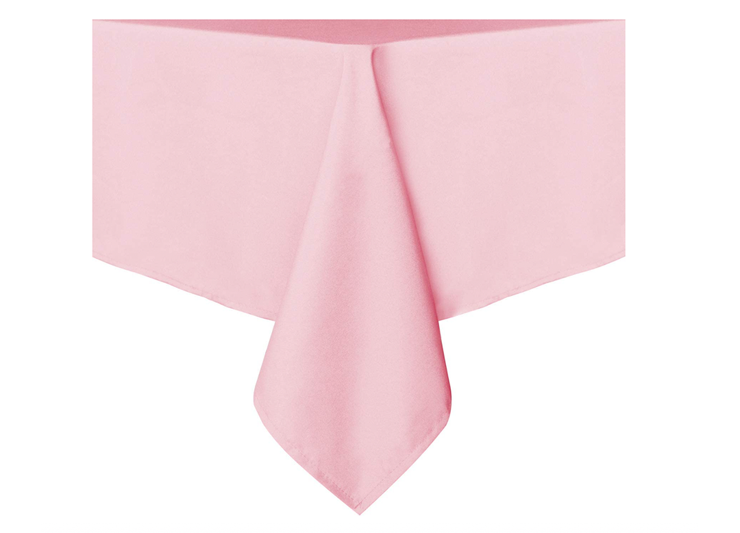 Rectangular Light Pink Polyester Cloth Table Cover