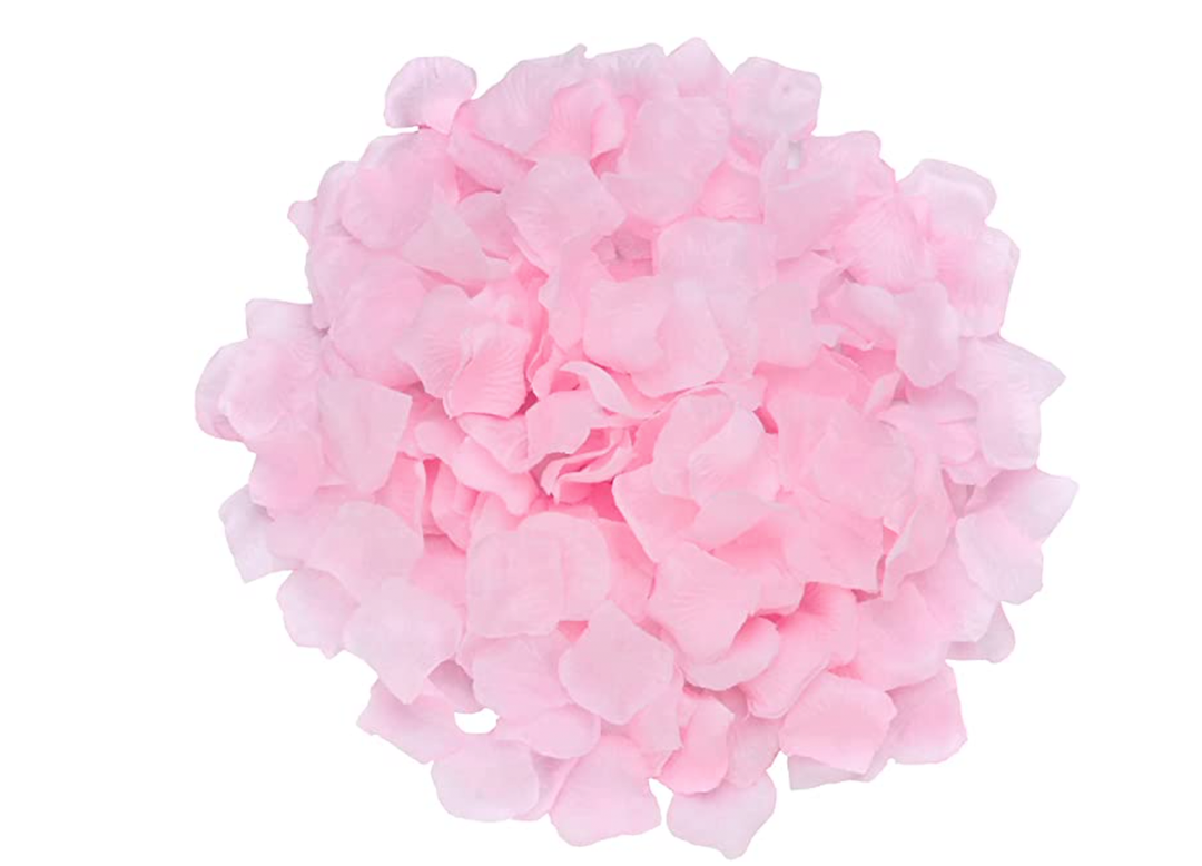 Light Pink Fabric Rose Petals , 300 ct
