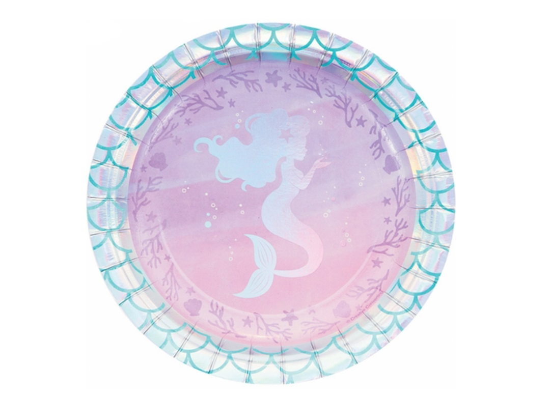 Mermaid Birthday Round Paper Lunch Plate