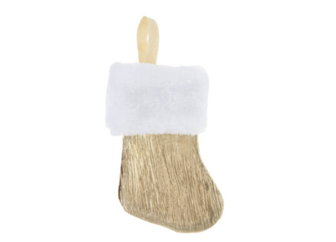 Gold Polyester Mini Stocking, 5 Pack