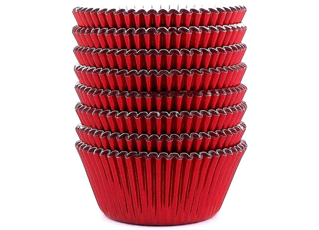 Metallic Red Cupcake Liners