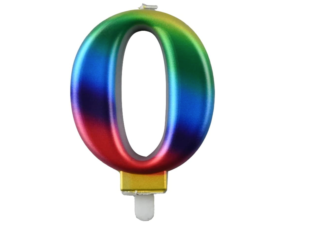 Rainbow Number Birthday Candle #0