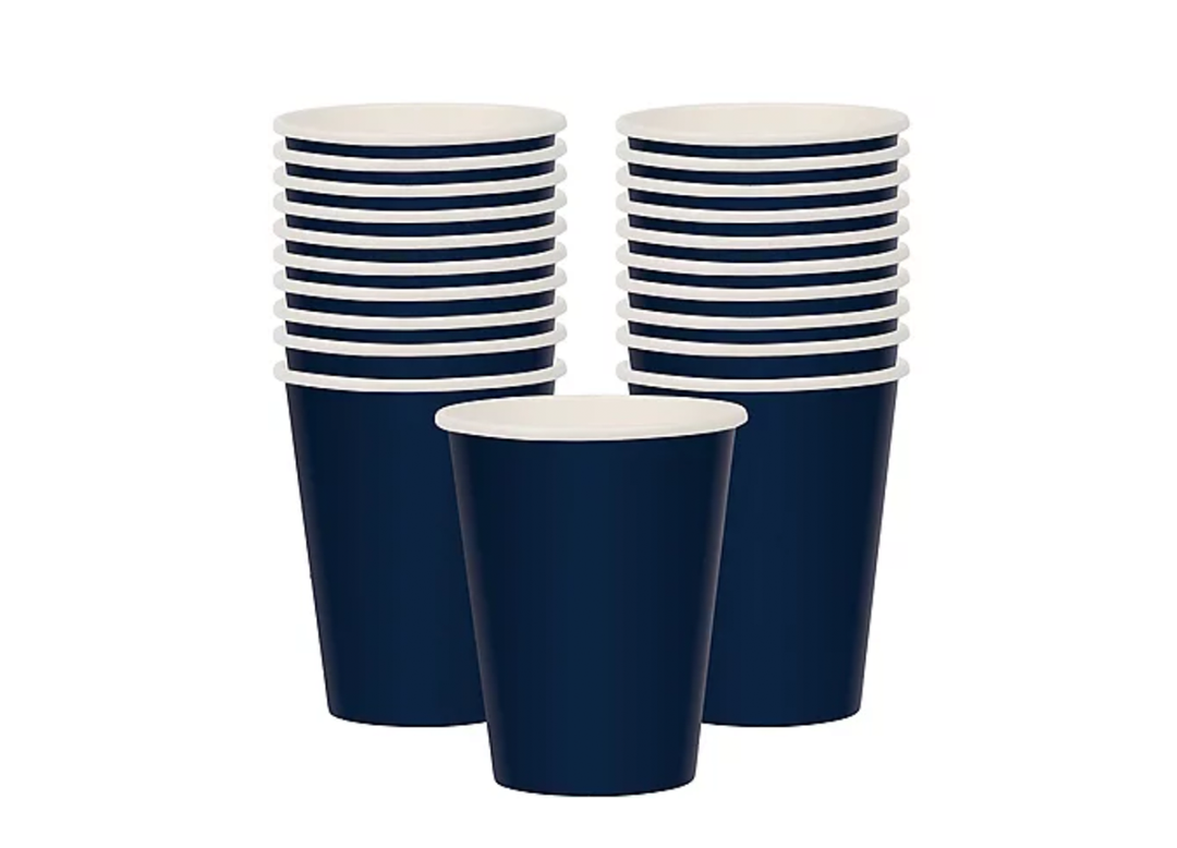 Navy Blue Paper Hot Coffee Cups, 20ct