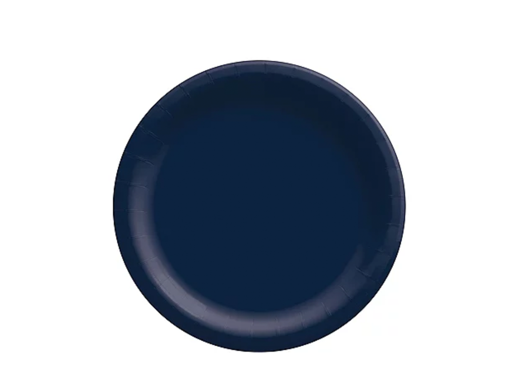 Navy Paper Dessert Plates, 50ct