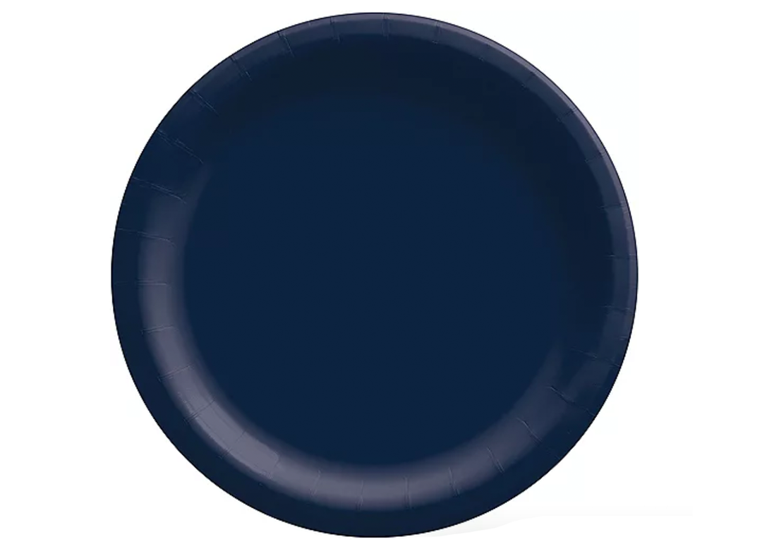 Navy Banquet Paper Plates, 10in, 50 ct
