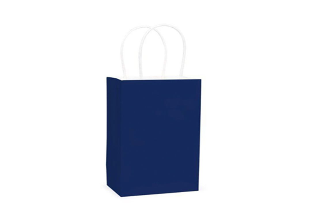 Navy Paper Party Favor Gift Bag with Handles -12 ct