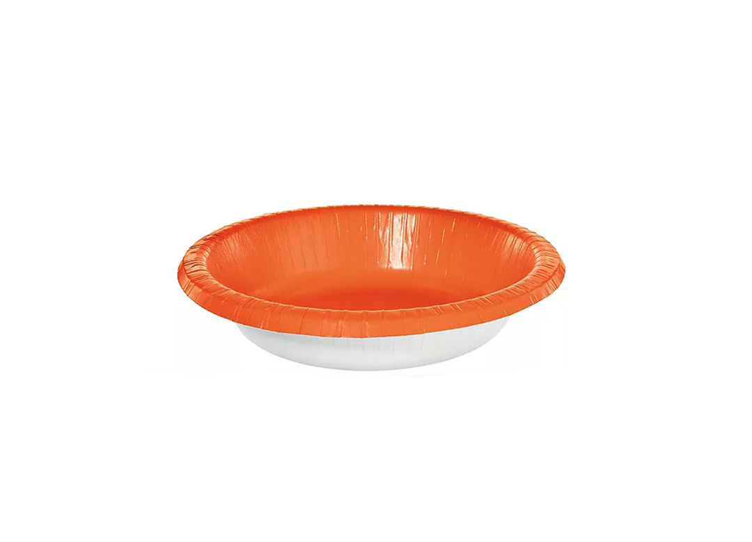 Orange Paper Bowls, 20oz, 20ct