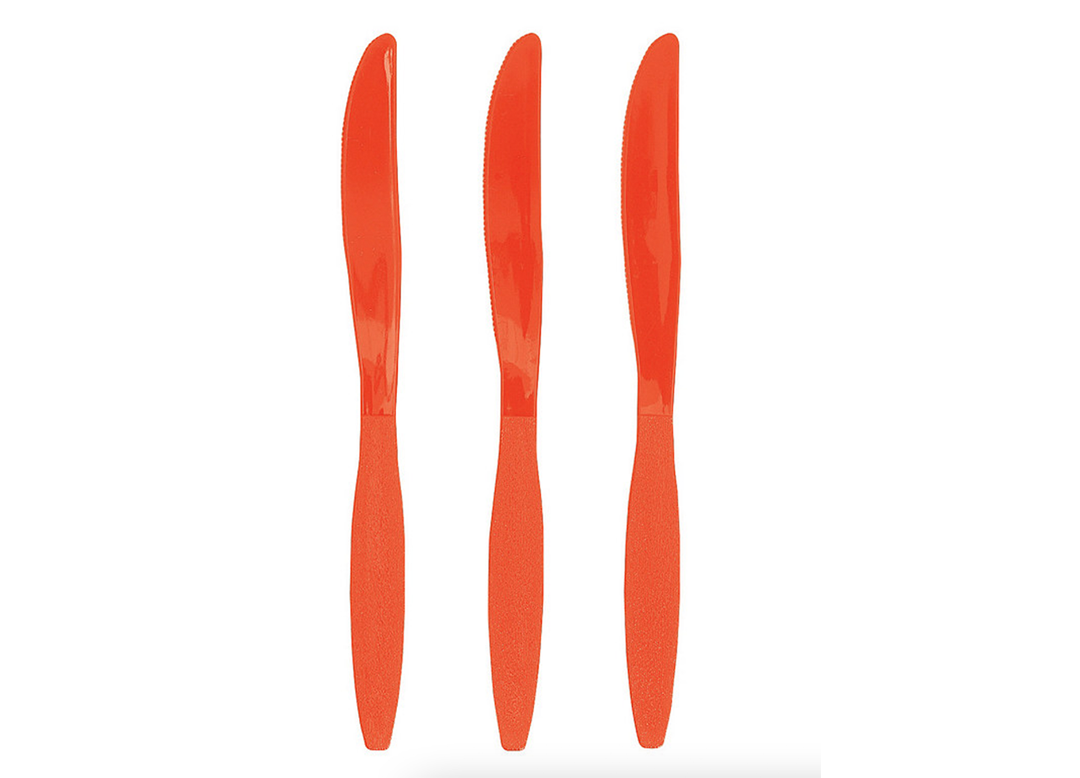 Orange Heavy - Duty Plastic Knives