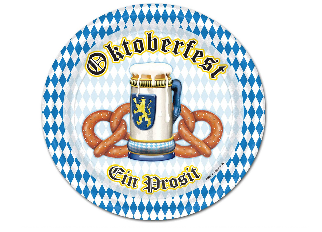 Oktoberfest Dinner Paper Lunch Plate, 8ct