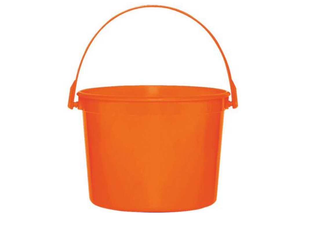 Orange Plastic Favor Bucket, 1ct
