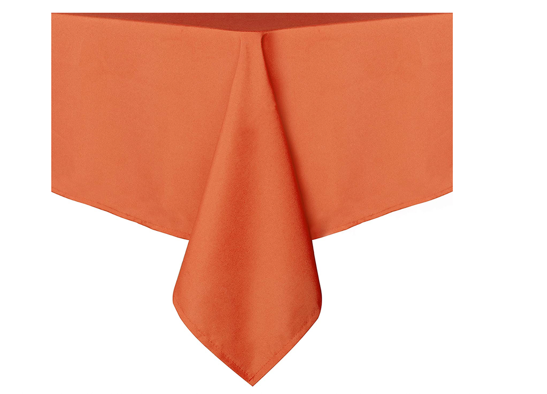Rectangular Orange Polyester Cloth Table Cover