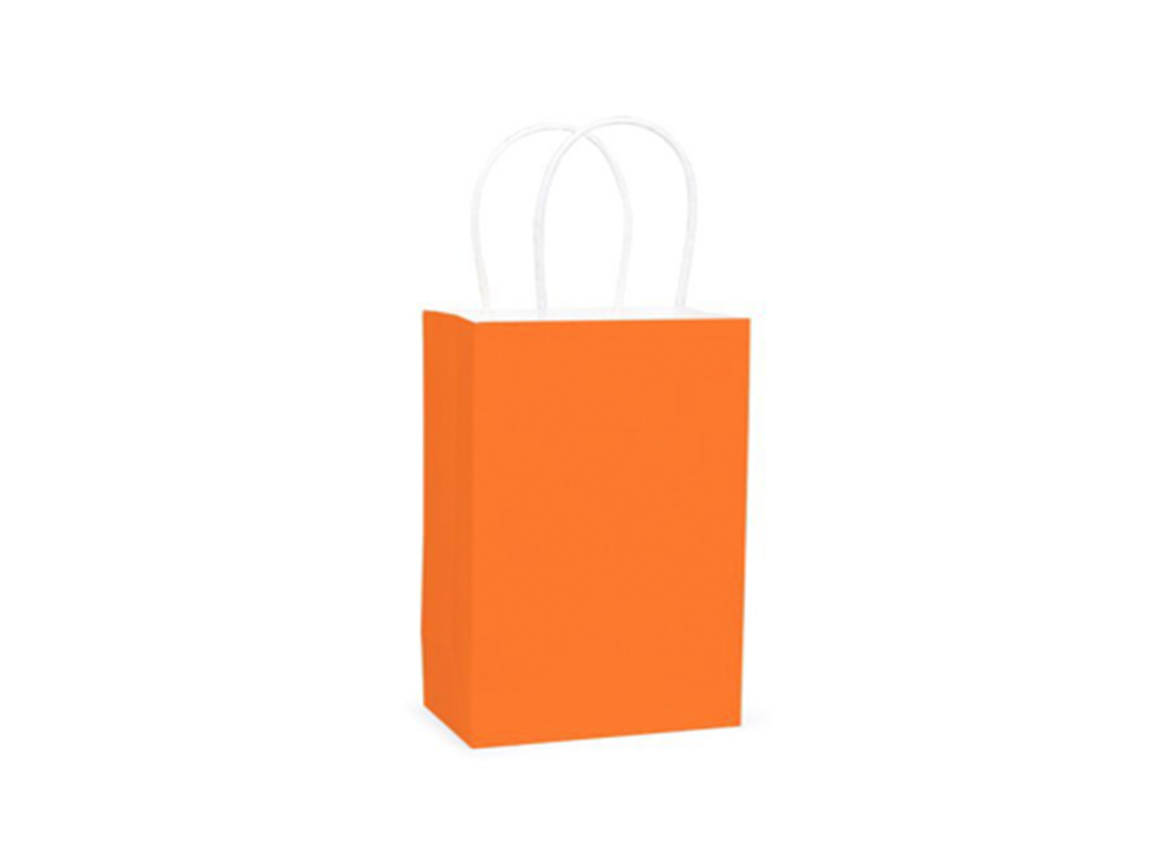 Orange Paper Party Favor Gift Bag with Handles -12 ct