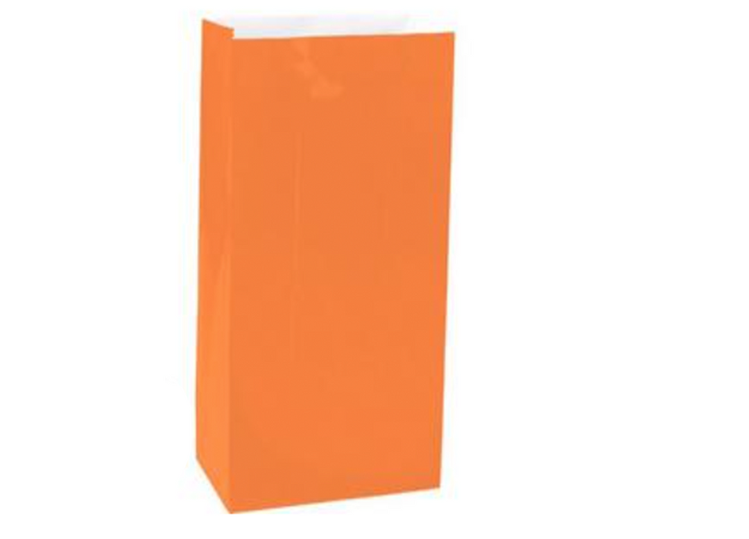 Orange Paper Treat Bags, 10 ct