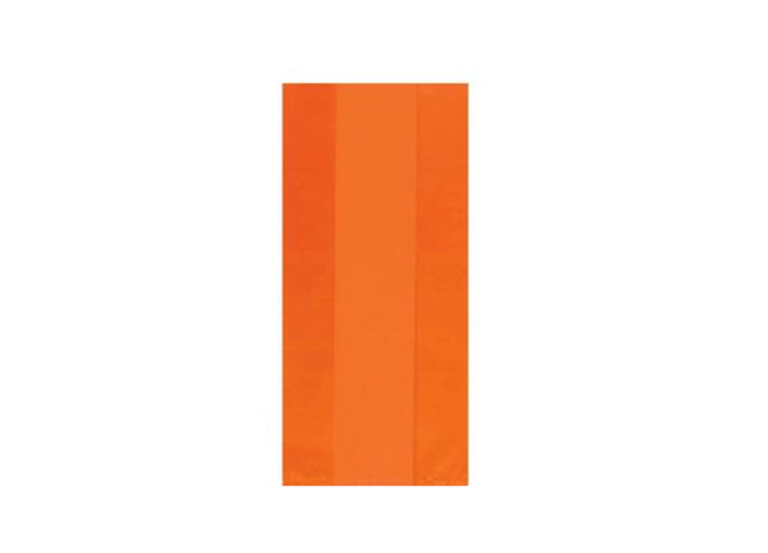 Orange Transparent Plastic Treat Bags with twist ties, 25ct