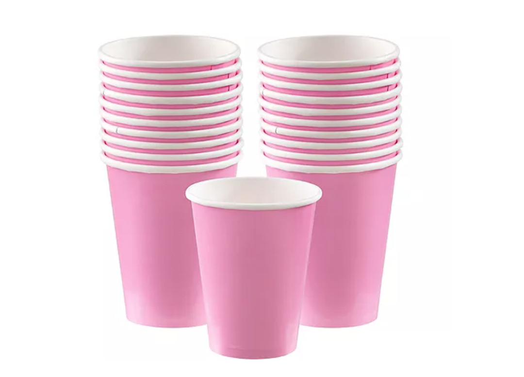 Pink Paper Hot Coffee Cups, 20ct
