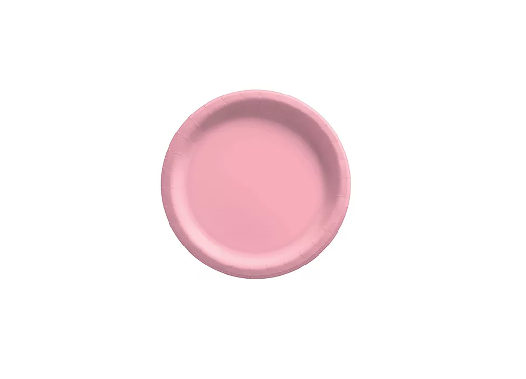 Pink Paper Dessert Plates, 50ct