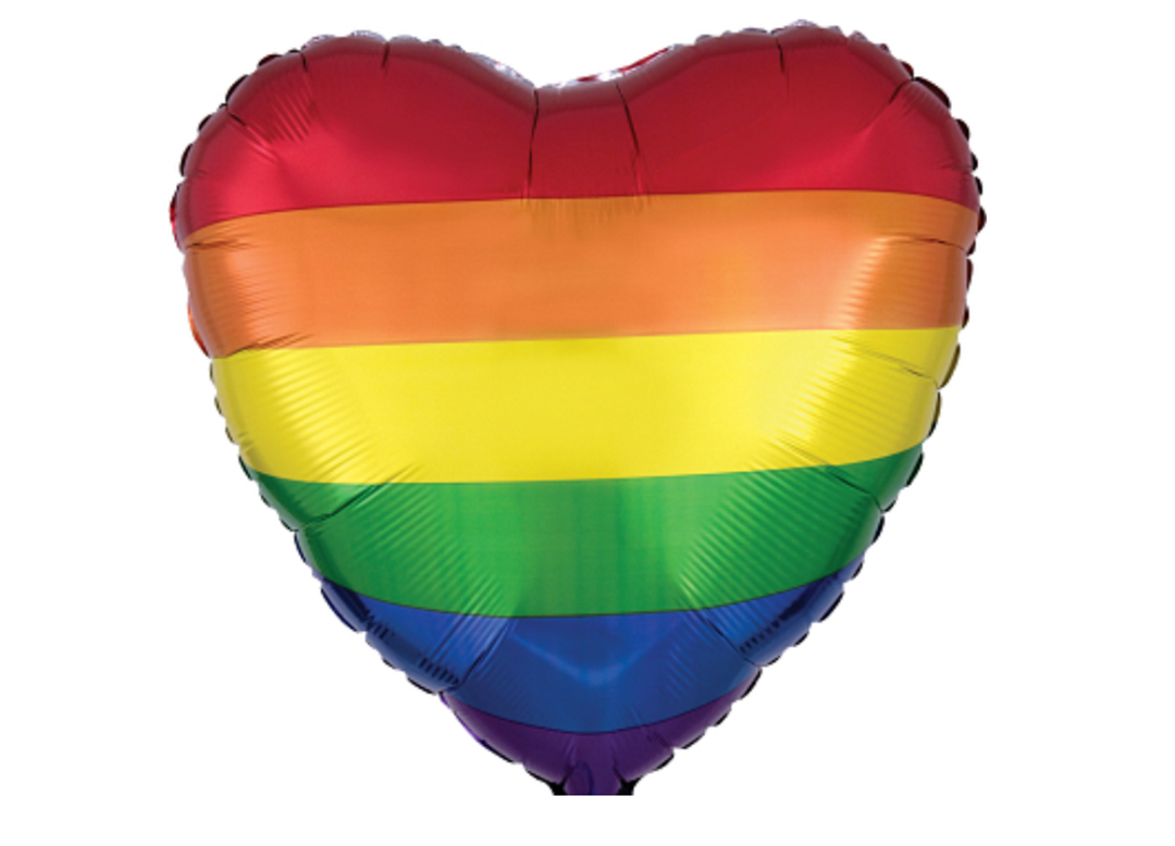 Rainbow Foil Heart Balloon